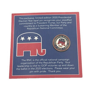 Presidential Election Year RNC 2020 Trump Lapel Pin Exclusive Limited Edition